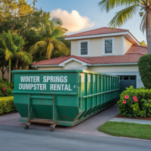 a dumpster with the words, winter springs written on it