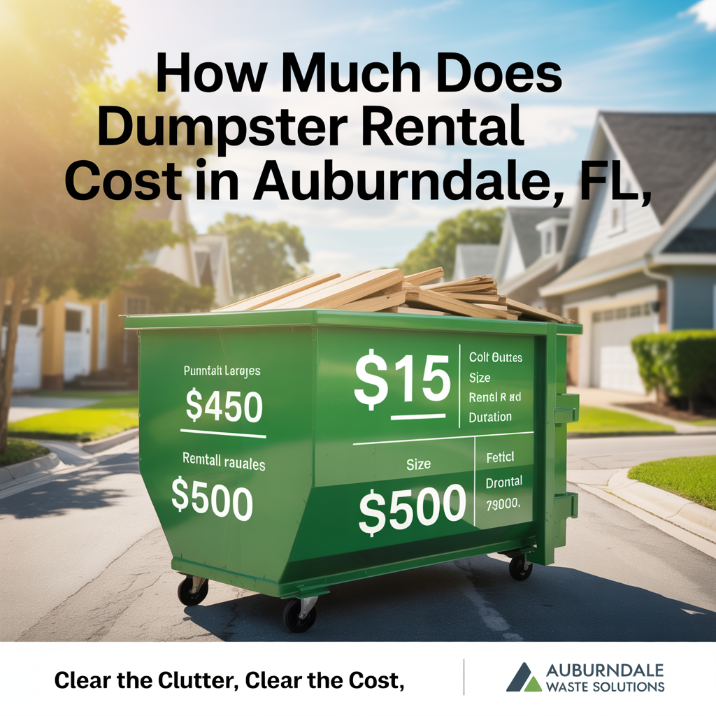 green dumpster with prices on it